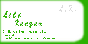 lili keczer business card